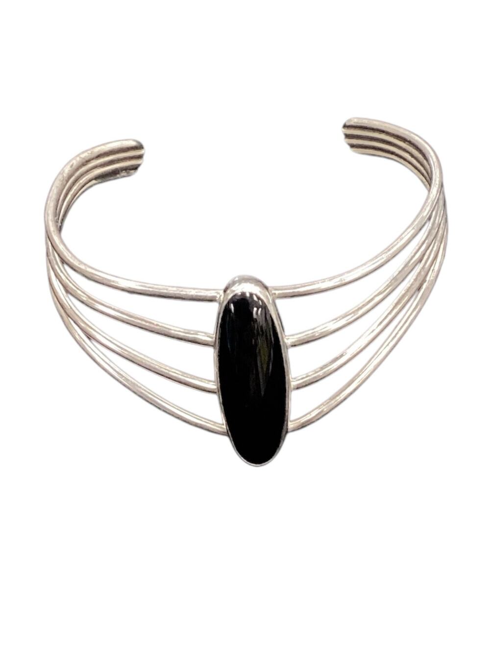 Onyx Sterling Silver Cuff Bracelet